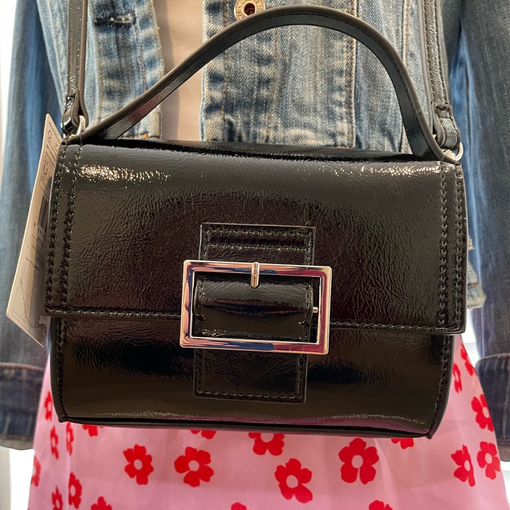 The perfect little black grab and go handbag from Mango.